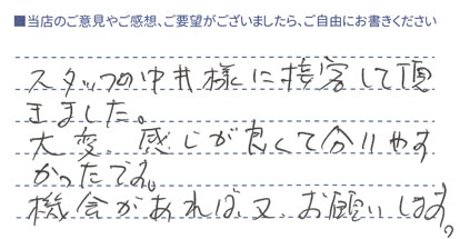 大変、感じが良くて分かりやすかったです。